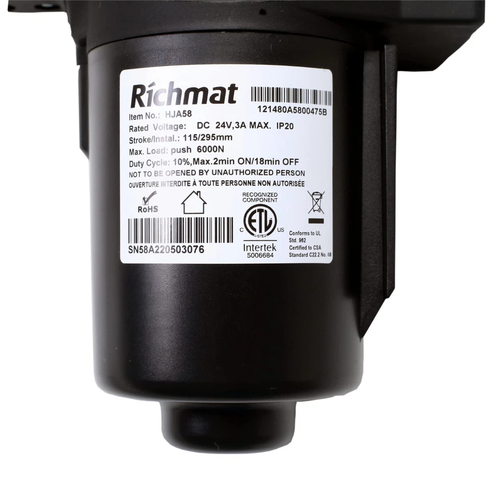 HJA58 Head Richmat Motor Adjustable Bed Stroke 115mm Minimum install size 295mm - Image 2 of 4