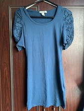 Forever21 Teal Thin Dress patterned Sleeves UK size small women’s