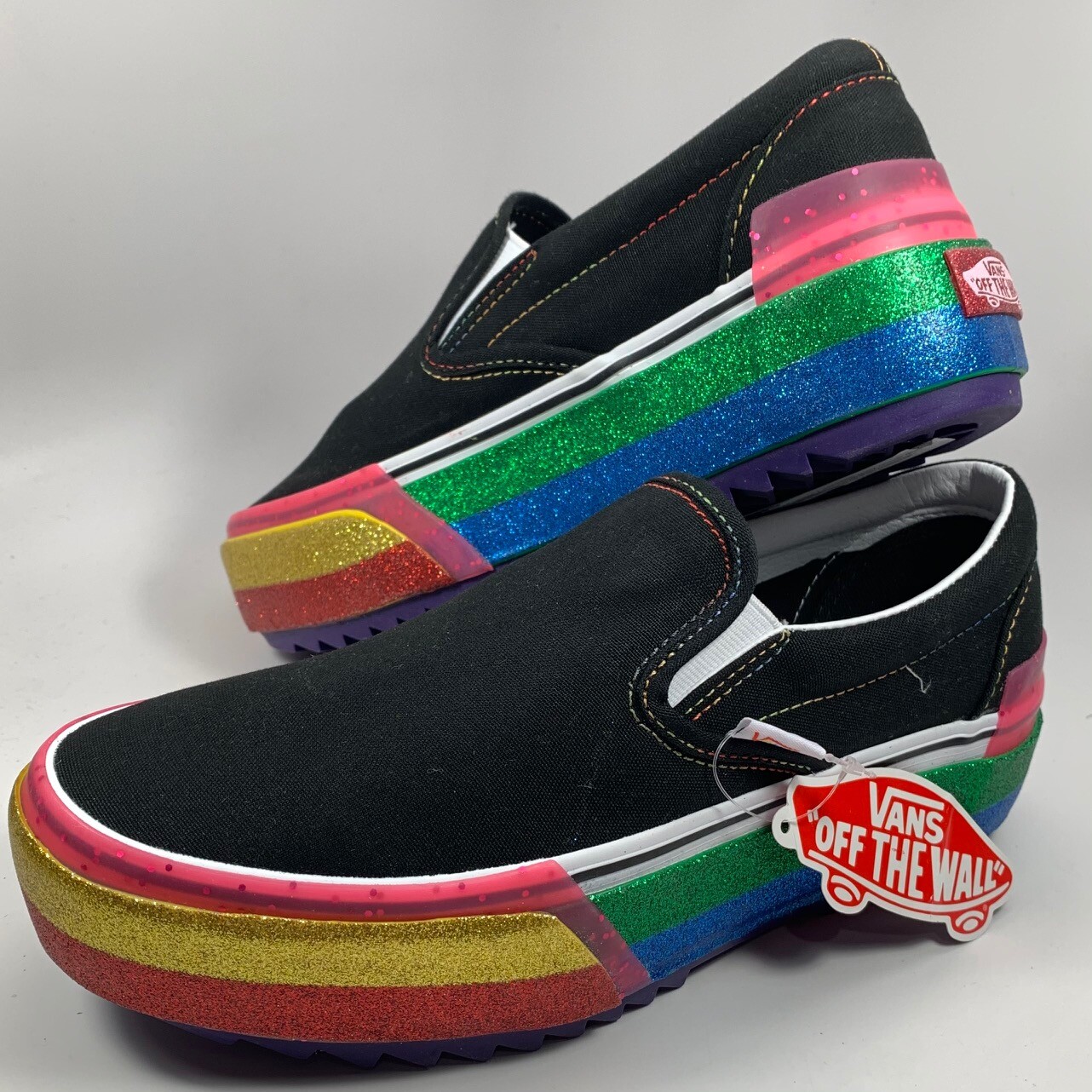 VANS Classic Slip-On Stacked Platform Glitter WOMENS SIZE 5.5 NEW VN0A4TZVWW1
