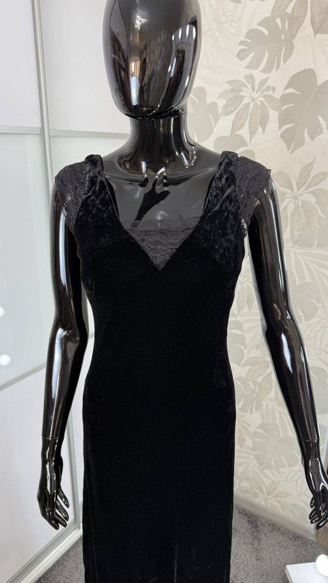 laura ashley black velvet dress Vintage UK 10 Lace Fitted 82% Viscose Priyanka Chopra's bold black prom dresses 2023 Item is in good Size:UK 7 / US 8 / EUR 41