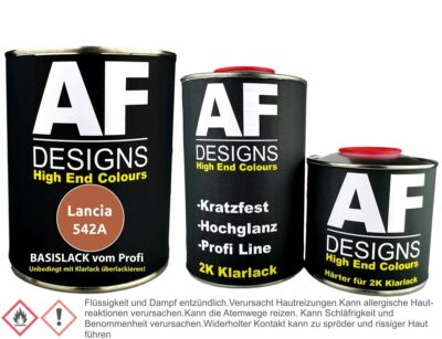 Lancia 542A Arancio Batik Metallic 1,25L Basislack Klarlack Härter Autolack spri