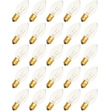 C-9 CLEAR STEADY LIGHT BULBS - BRAND NEW 1 BOX OF 25 C9 E17 INCANDESCENT