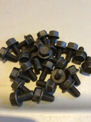 ANIXTER (25) M6-1.0 x 12 / M6x12 Metric Hex Flange Bolts Grade 10.9 Black Epoxy Coated