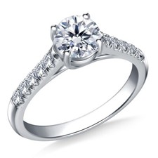 0.70 Ct Round Lab Created Diamond Engagement Wedding Ring 14K Solid White Gold
