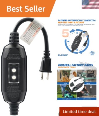 Patented Auto-Monitoring GFCI Replacement Plug - 15 Amp Manual Reset, UL Listed