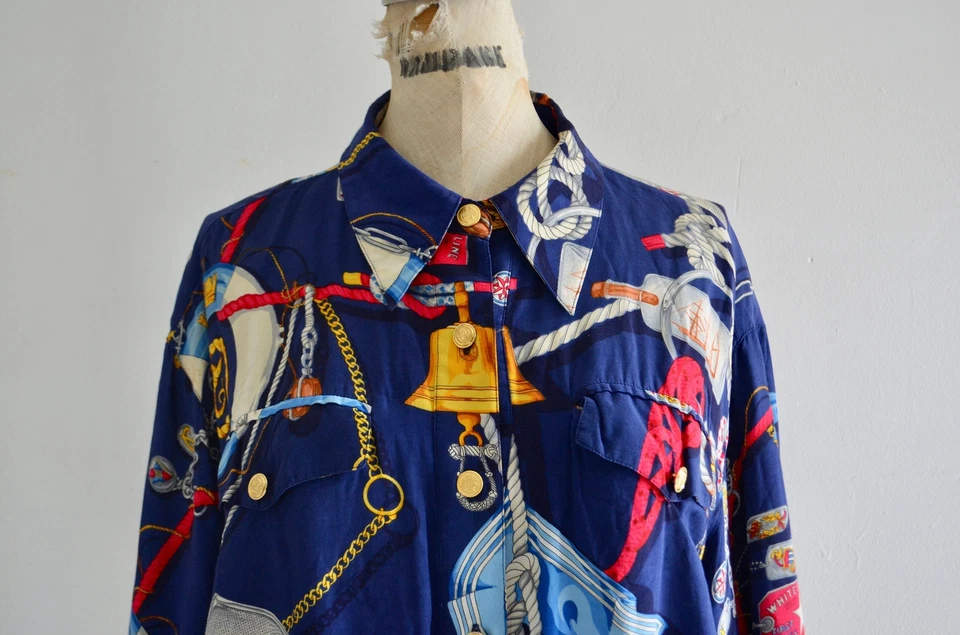 1980-е Liz Claiborne Морская Укороченная Куртка Моряк Бомбер Ветровка Редкая Fashi - Изображение 3 из 4