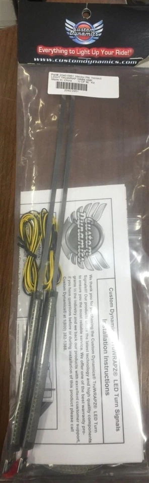 Custom Dynamics TW39AS TruWRAPZ LED Fork Lights Smoke Amber 39mm for Harley - Imagem 2 de 2