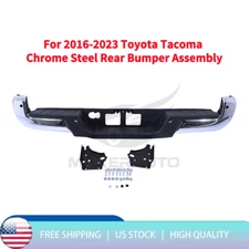 NEW Chrome Steel Rear Bumper Assembly W/Sensor Holes For 2016-2023 Toyota Tacoma