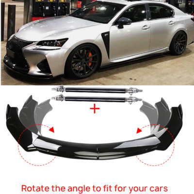 Front Bumper Lip Splitter Spoiler Gloss Black For Lexus IS IS200t IS250 Bod Kit