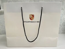NEW PORSCHE MERCH Medium Paper White Shopping Gift Bag Handle 10"x12"x5"