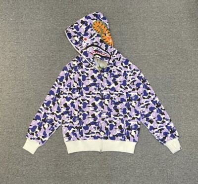トップス BAPE XXV cities camo shark Hoodie Size S BAPE XXV Cities Camo Shark Full Zip Hoodie Blue Men's - SS18
