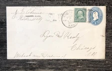 Norton, Kansas, Norton Co (1872-Date) 1899 Cancel Uprated Stationary CHICAGO ILL