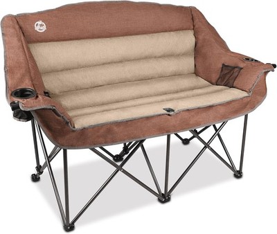 Folding Loveseat Camping Chair Portable Double Duo Full Padded Garden Chair for