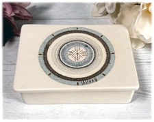 Sascha Brastoff California Ceramic Trinket Box Original Abstract Design Vanity
