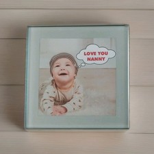 PERSONALISED HIGH QUALITY GLASS OR ACRYLIC PHOTO COASTER 10 cm CUSTOM MADE GIFT