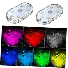 2 PCS Car Led Lights Interior,7 Colors Ambient Lighting 2PCS 7 Colored Lights