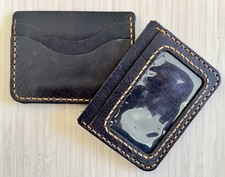 Minimalist Credit Card and ID Holder Slim Wallet Crazy Horse Leather