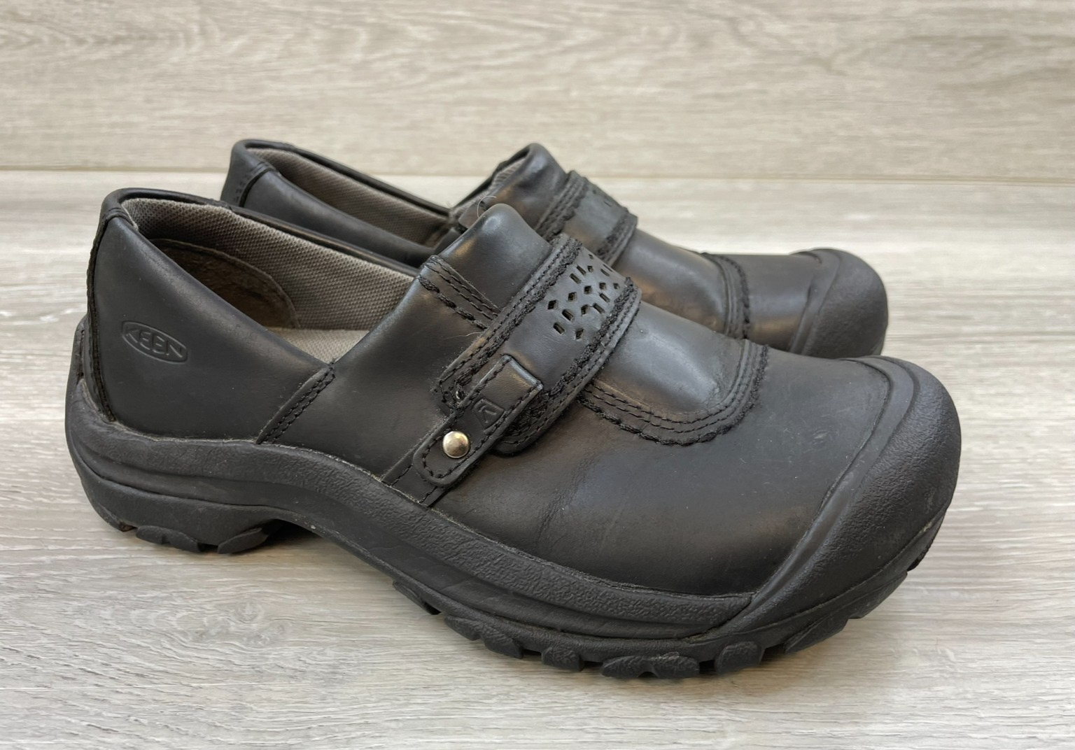 Mocassino Keen Kaci donna nero pelle 6 5 scarpe comode outdoor trail slip on