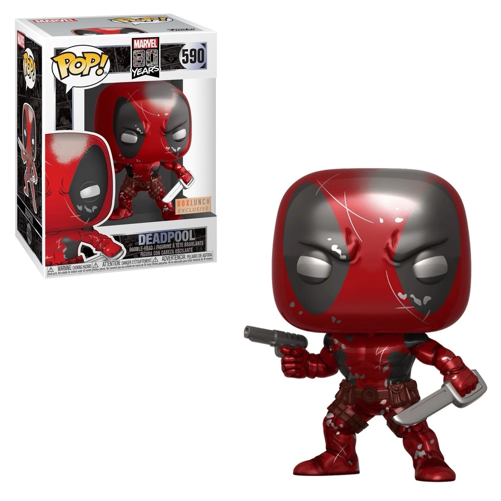 Funko Pop! Vinyl: Marvel - Deadpool (Metallic) - Box Lunch (Exclusive) #590