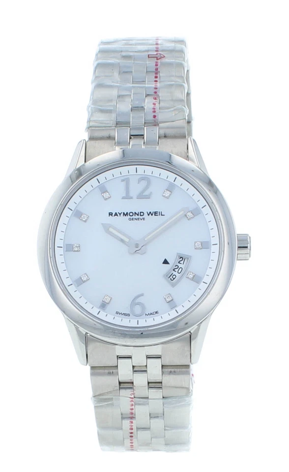 Raymond Weil Freelancer 29mm MOP Diamond Dial Quartz Ladies Watch 5670-ST-05985