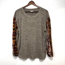 Style & Co. Blouse Multicolor Long Sleeve Colorful Floral Sleeves Pullover Women