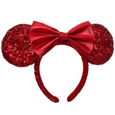 Red Sequin Bow Redd Pirate Disney Parks Mickey Mouse Minnie Ears Headband