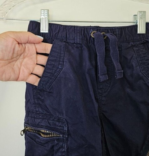Toughskins Boys Pull On Drawstring Blue Navy Jogger Cargo Pants Size M (5/6) - Picture 3 of 14
