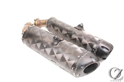 11-13 Ducati 1198 848 Two Brothers Black Series Slip On Muffler Exhaust Set 