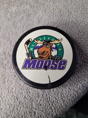 Vintage Minnesota Moose IHL Hockey Puck Vegum 90s Defunct 