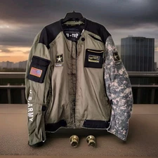 POWER-TRIP U.S. ARMY Armored Motorcycle Jacket Coat Tactical Rack - Size 2XL