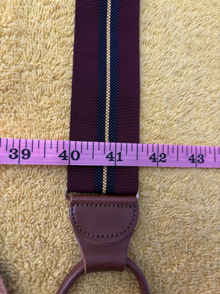 DOONEY & BOURKE Borgoña con Tirantes con Botones a Rayas Azul Marino/Dorado Usado en Excelente Condición Foto 2 de 4