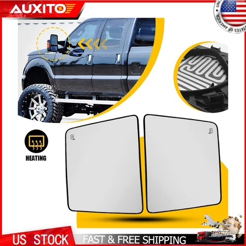 Pair Upper Mirrors Galss for 2008-2016 Ford F250-F550 Super Duty Power Heated B
