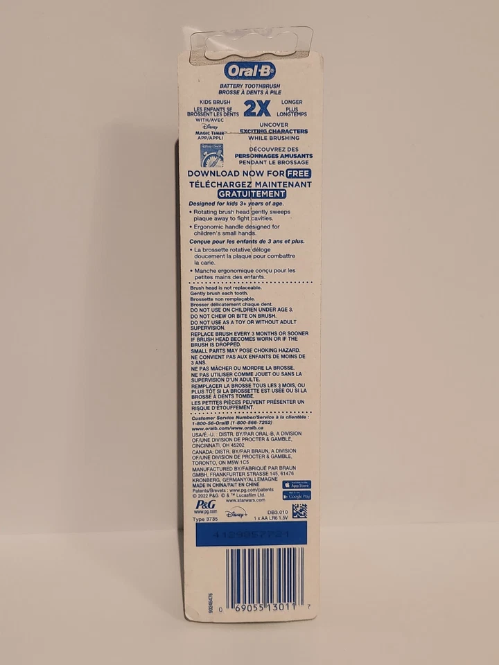 Oral-B Kid's Star Wars Mandalorian Battery Electric Toothbrush, Soft - NEW - Image 2 of 2