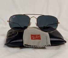 Ray-ban RB3735 Rose Gold Sunglasses Blue Lens Made In Italy 57-17-140