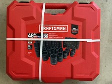 Craftsman 48pc 12in Drive Impact Socket Set Saemetric Red Case
