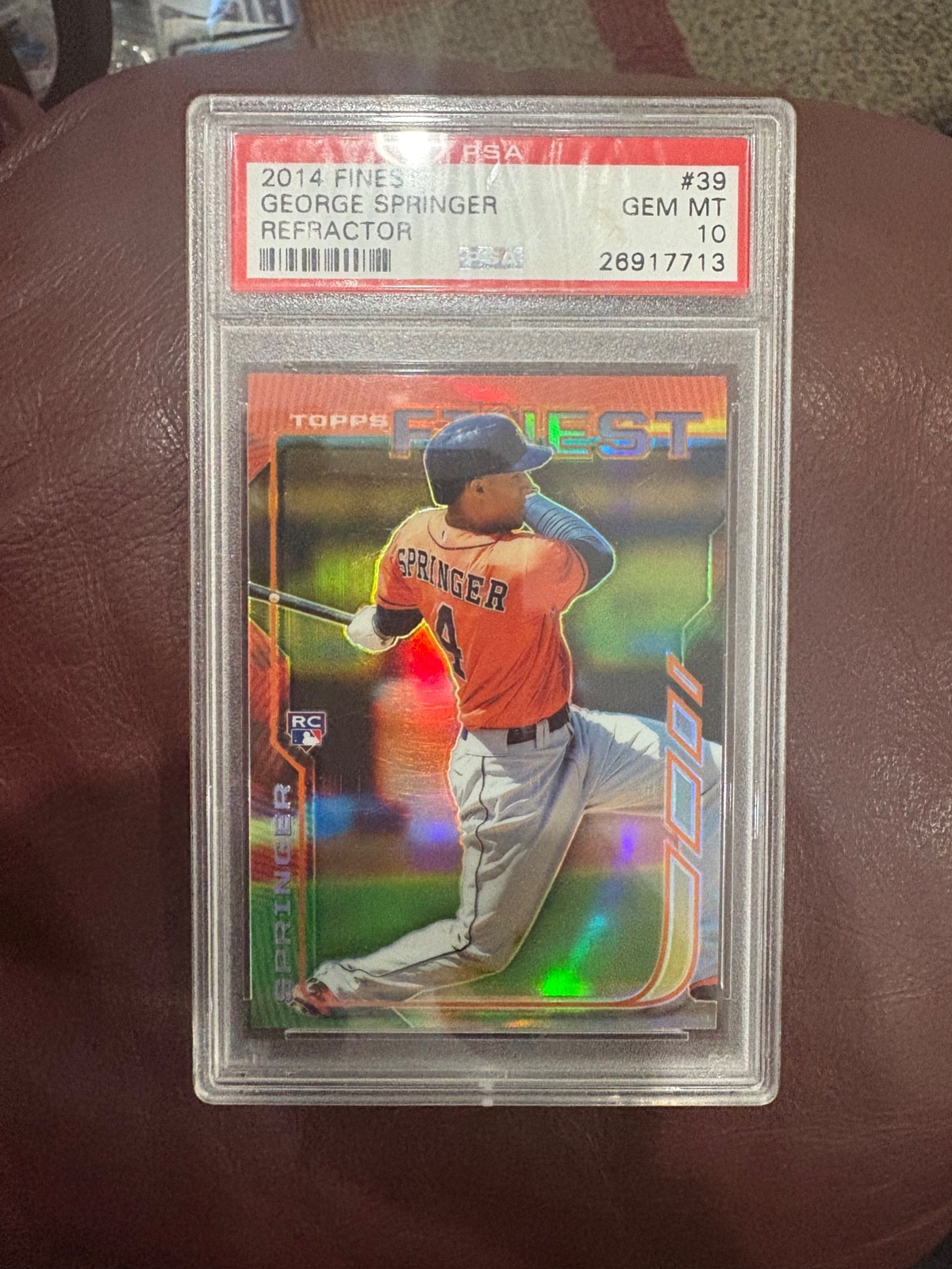george Springer 2014 Finest refractor #39 PSA 10 Rookie Card
