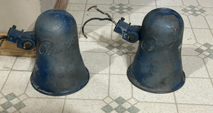 VINTAGE GARAGE SEVICE STATION GAS PUMP LIGHTS OLD VINTAGE PEMCO LIGHTS