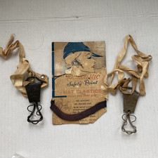 Pr of Vintage Snugins Universal Cover Fasteners 1930s Baby Blanket  Hat Elastic