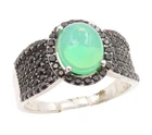 925 Sterling Silver Vintage Ring Opal & Spinel Statement Band  Sz 12  RG34640