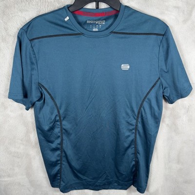 Manguun Sports Teal Quick Dry Athletic T Shirt Men's Small