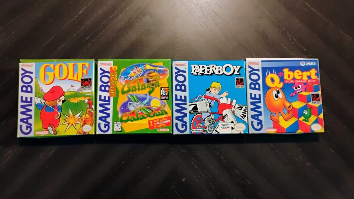 Nintendo Game Boy Lote Q*Bert, Paperboy, Golf, Galaga, Galaxian 4 Juegos Clásicos