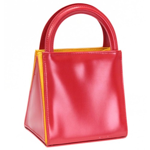 GIVENCHY Vintage Mini PVC Red Top Handle Bag Women 16cm Auth