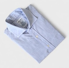VTG 90s Brooks Brothers Makers Blue Dress Shirt 15.5 Made in USA OCBD Ivy 80s