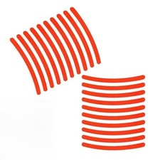 Car Wheel Rim Reflective Strips, Safety Warning Decorative Decals, 20 PCS Red