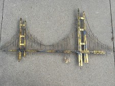 Vintage 1972 Curtis Jere Golden Gate Bridge Metal Brutalist Wall Art Sculpture