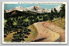 CO Mt. Ypsilon Colorado & The Mummy Range from the High Drive Vintage Postcard