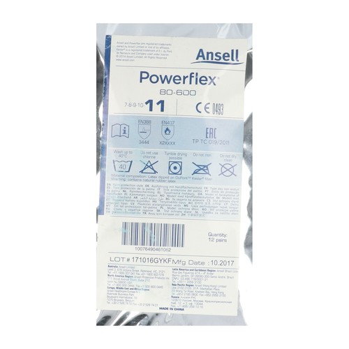 Guanti Ansell 80-600/11 Powerflex taglia 11/XXL nuovi nuovi sigillati in scatola (12 pz) - Foto 2 di 7