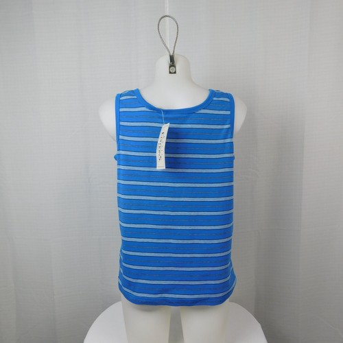 Lot 2pc Basic Editions Scoop Neck Horizontal Stripe Tank Tops - Large #9637 - Picture 5 of 9