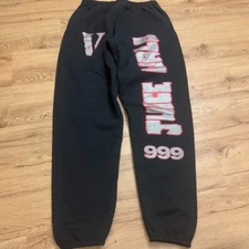 New Juice Wrld X Vlone 999 Sweatpants Black Red Size Medium 100% Authentic