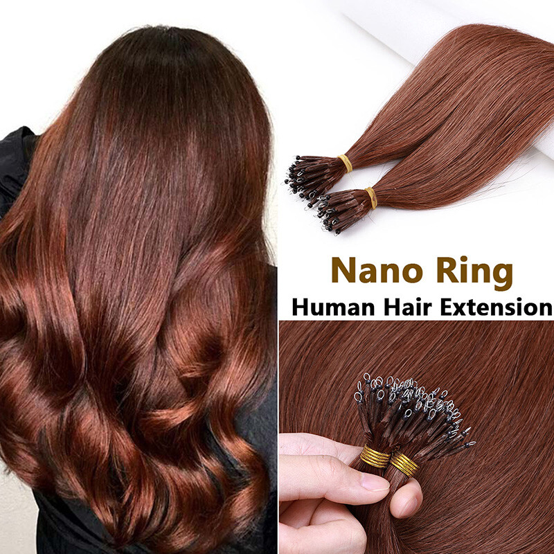 Nano Ring Remy Human Hair Extensions Micro Loop Nano Bead Balayage 100g ...